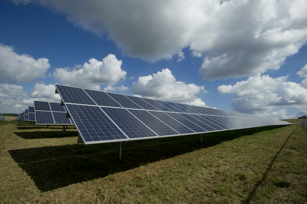 Solar panels capturing sunlight